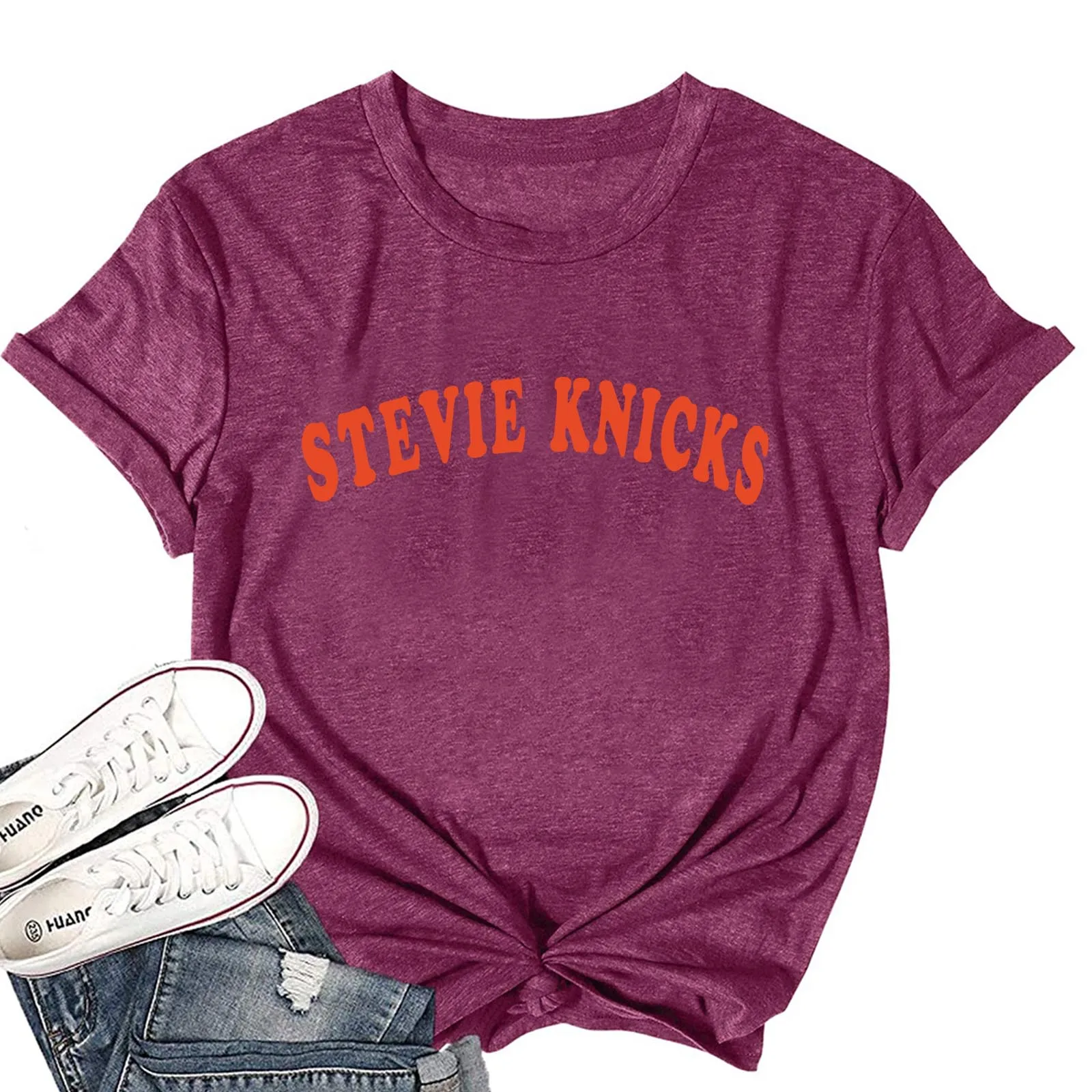 Фото Футболка Stevie Knicks, женская повседневная рубашка с коротким рукавом и круглым вырезом в стиле Харадзюку, подарок №2