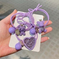women purple cartoon elastic hair bands for women hair ties crystal fashion scrunchie girl hair accessories