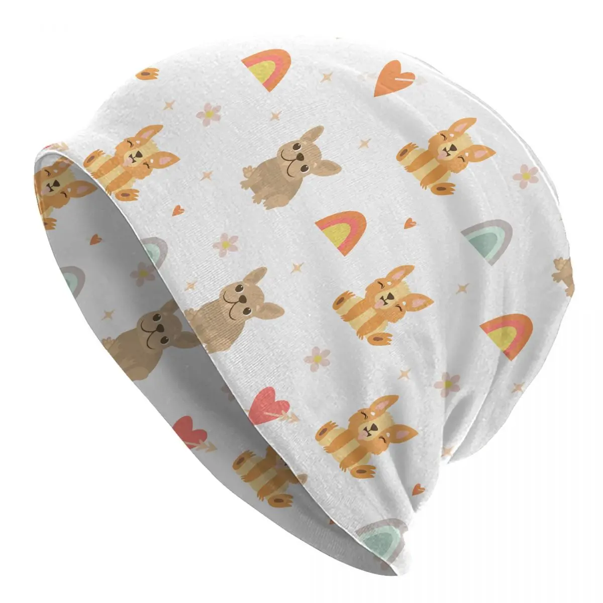 

Шапки в виде французского бульдога, винтажные мужские и женские шапочки для улицы, облегающие шапки, весенние теплые шапки двойного назначения, вязаная шапка