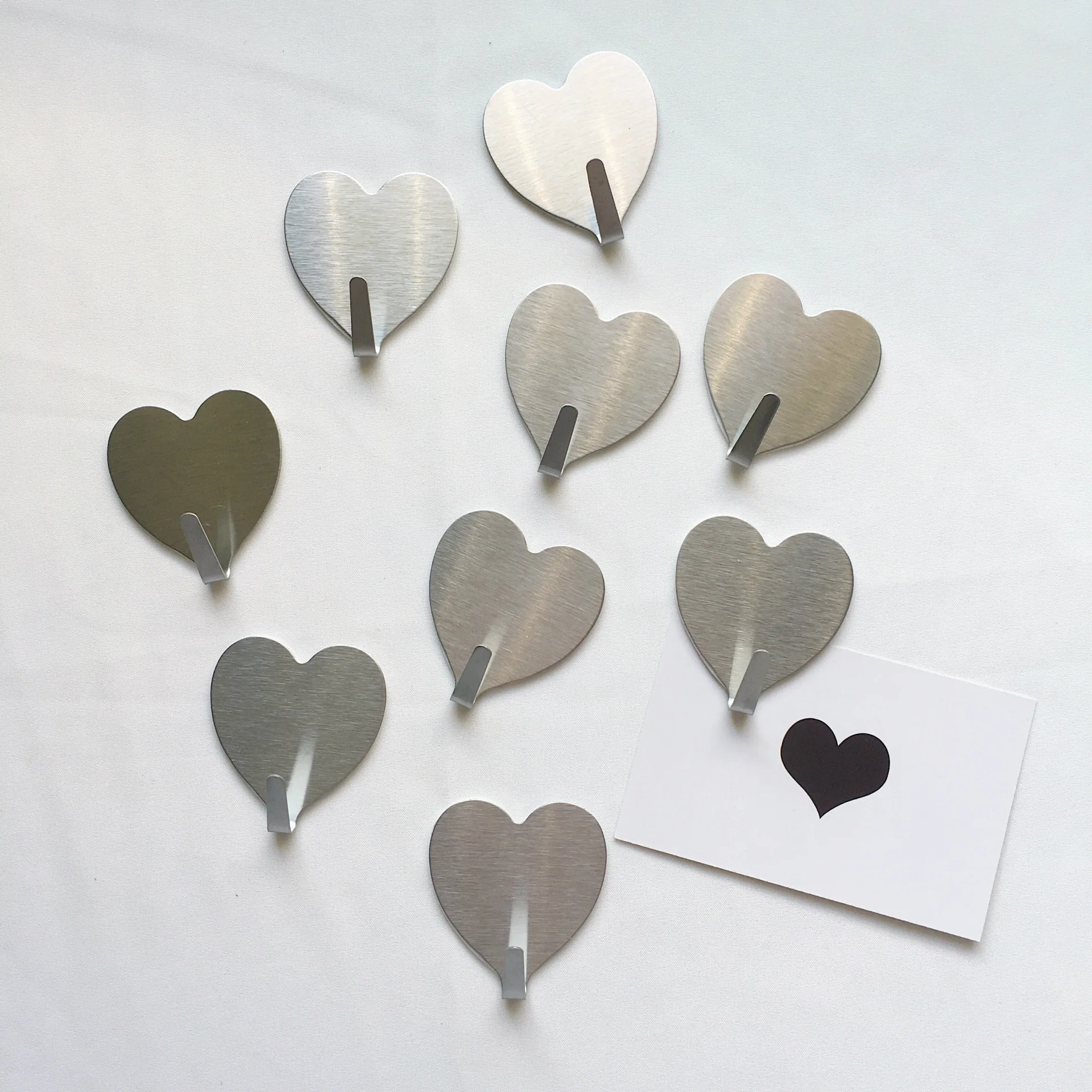 

INS Love Silver Stainless Steel Hook No Nail and No Trace Sticky Hook Wall Hook Hooks
