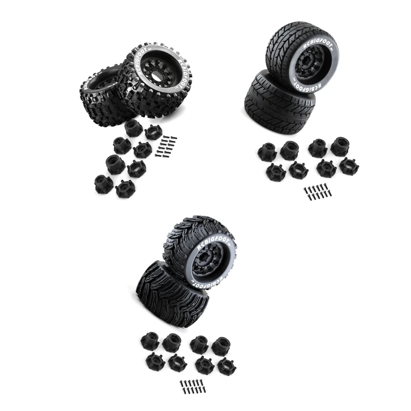 

2PCS 1/8 1/10 Bigfoot Monster Truck Rubber Tire Tyre 14Mm & 17Mm Wheel Hex For Traxxas Arrma Redcat HSP HPI Hobao