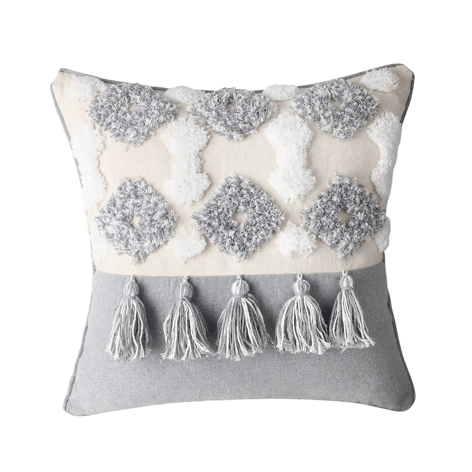 

Throw Pillow Case with Tassels Fringe Soft Decorative Cushion Case for Couch Sofa Bedroom throw throw throw