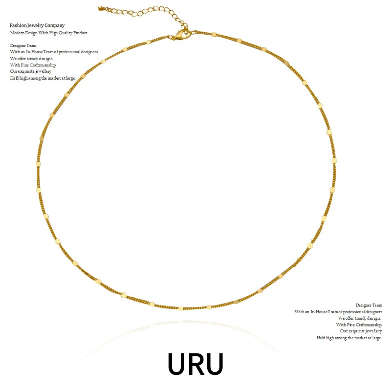 

Trendy Jewelry Simply Thin Chain Necklace Pretty Design Metallic High Quality Brass One Layer Necklace For Women Girl Gift