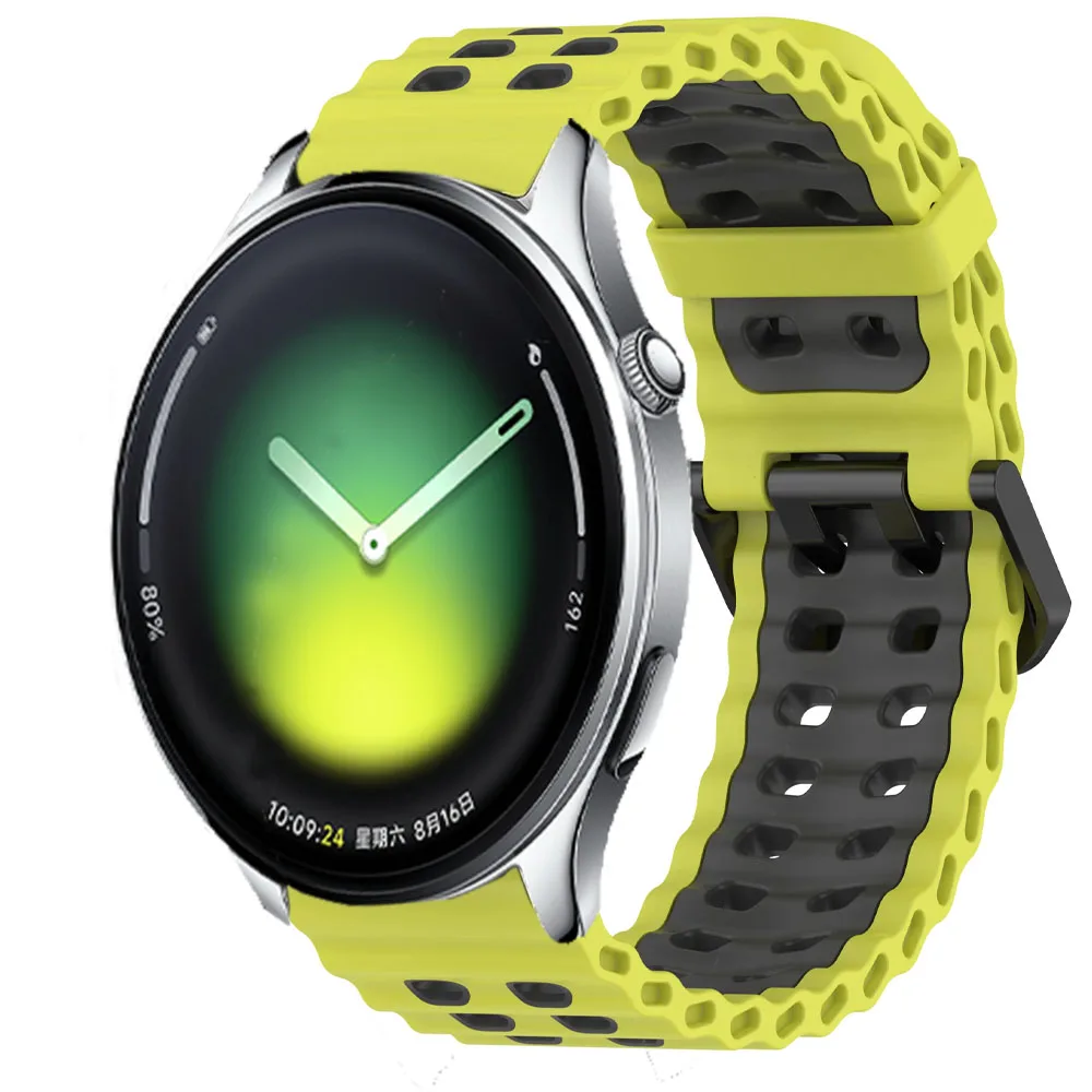 Фото Силиконовый ремешок Ocean 22 мм для Xiaomi Watch 5 S5-1, спортивный браслет для OPPO Watch X-S-X3-2/Realme 5-S-3-2/Huawei Ultimate 2 №2