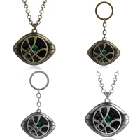 vintage eye of agamotto pendant keychain movie dr strange cosplay necklace for women men jewelry