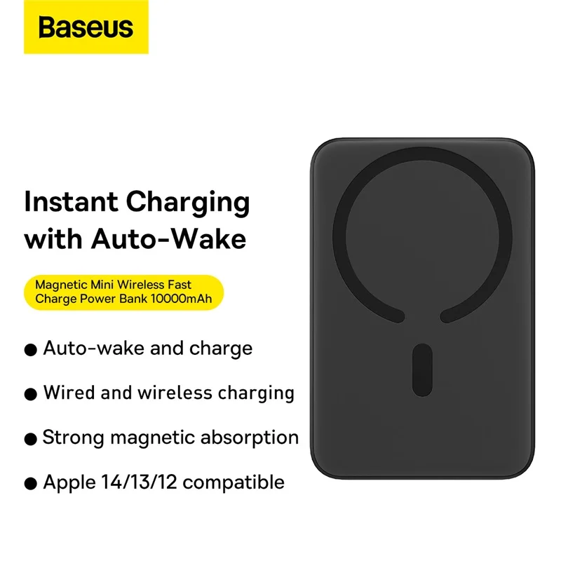 Фото Baseus 10000 мАч Power Bank Магнитное беспроводное зарядное устройство 6000 мАч Powerbank для iPhone 14 15 16 Pro Мини Портативный внешний аккумулятор №2