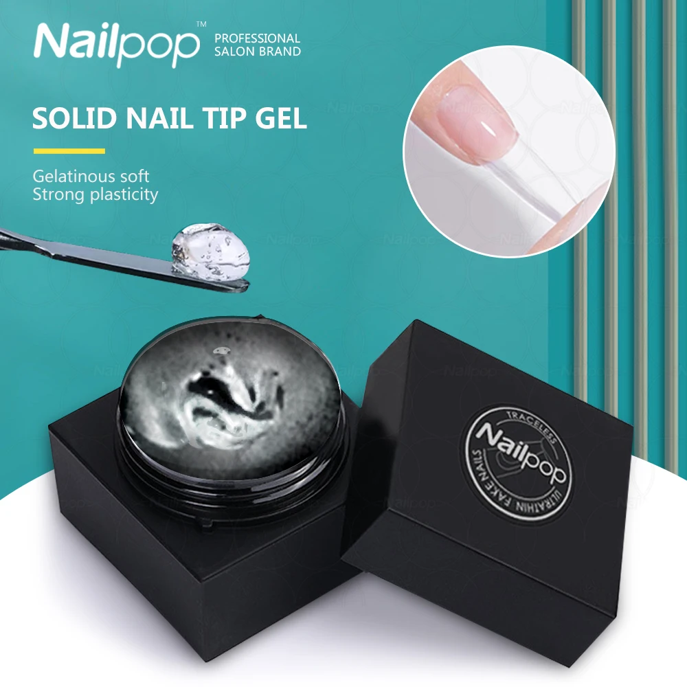 

Nailpop Solid Nail Tips Gel Transparent UV Extension Nail Art Function Gel All for Manicure Easy Stick Adhesive Strong