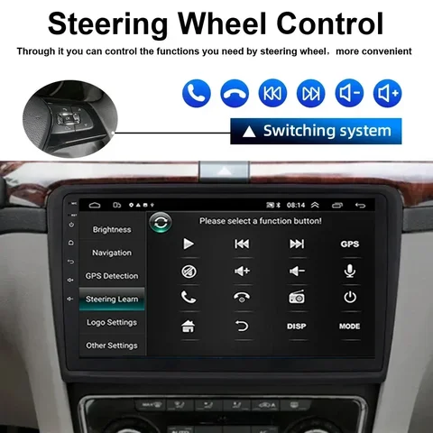 Android 14 Car Radio for Skoda Superb 2 B6 2008-2015 Multimedia Navigation Wireless Carplay Stereo Head Unit BT Screen WIFI 2din