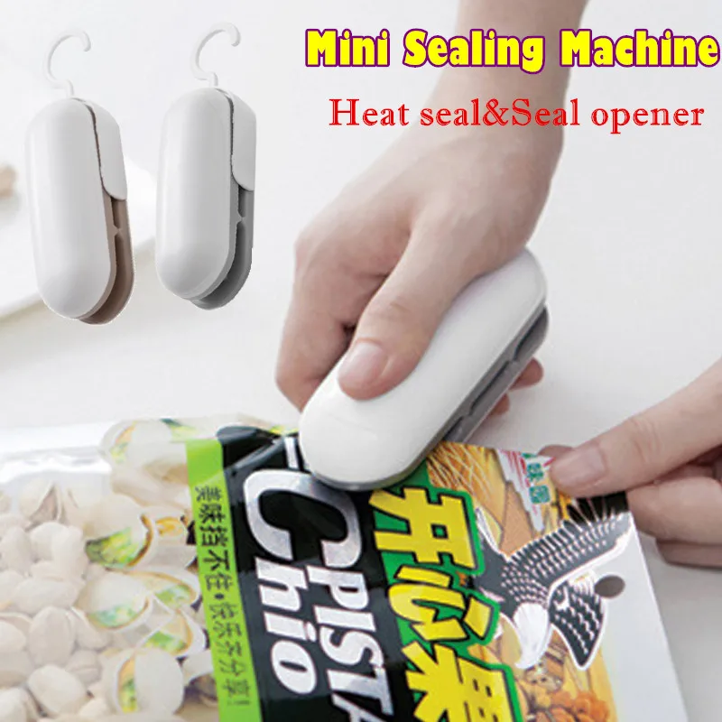 

Portable Heat Sealer Mini Sealing Machine Plastic Package Storage Bag Clips Home Handy Sticker Seals Food Snack Kitchen Gadgets