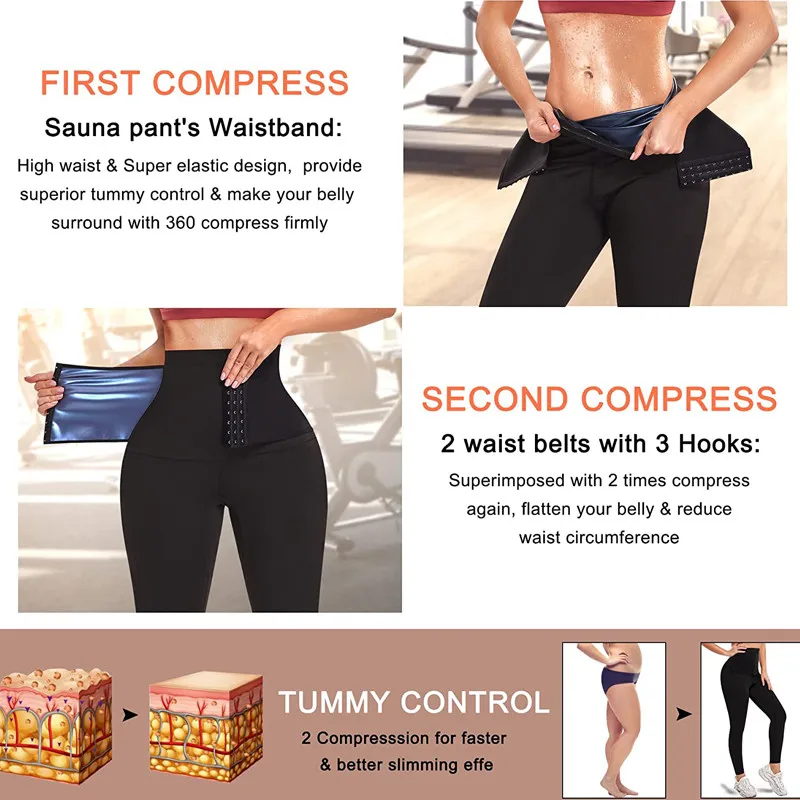 Compression WaistTrainer Thermo Body Shapers Fitness Shapewear Women's Leggings Sauna Sweat Pants High Waist Slimming Sweatpants