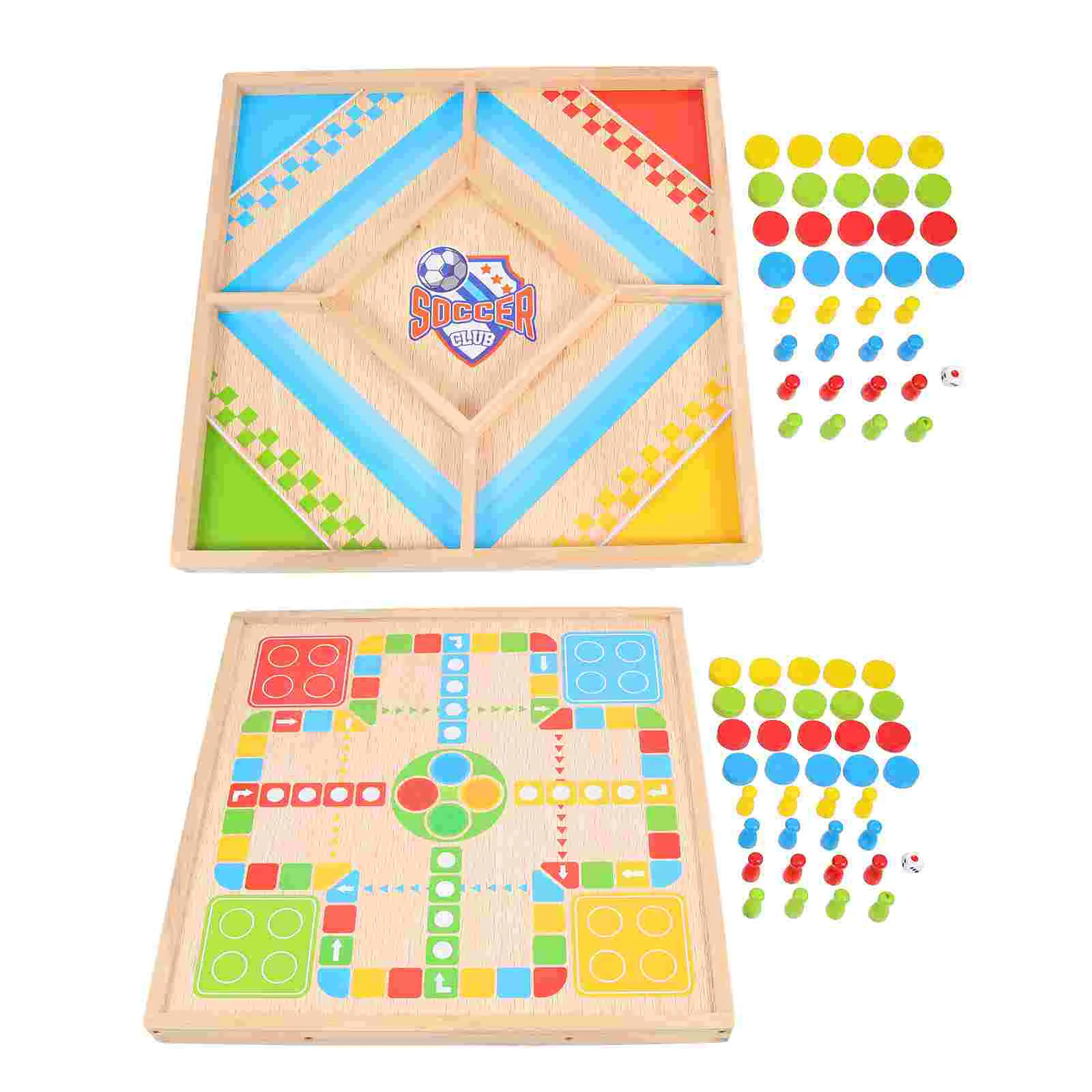

1 Set Wooden Chess Pieces Puzzle Board Flight Chess Pieces for Board Games Pawns Tabletop Markers