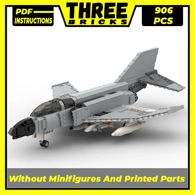 Техническая модель Φ Phantom II военный истребитель Модульные строительные блоки