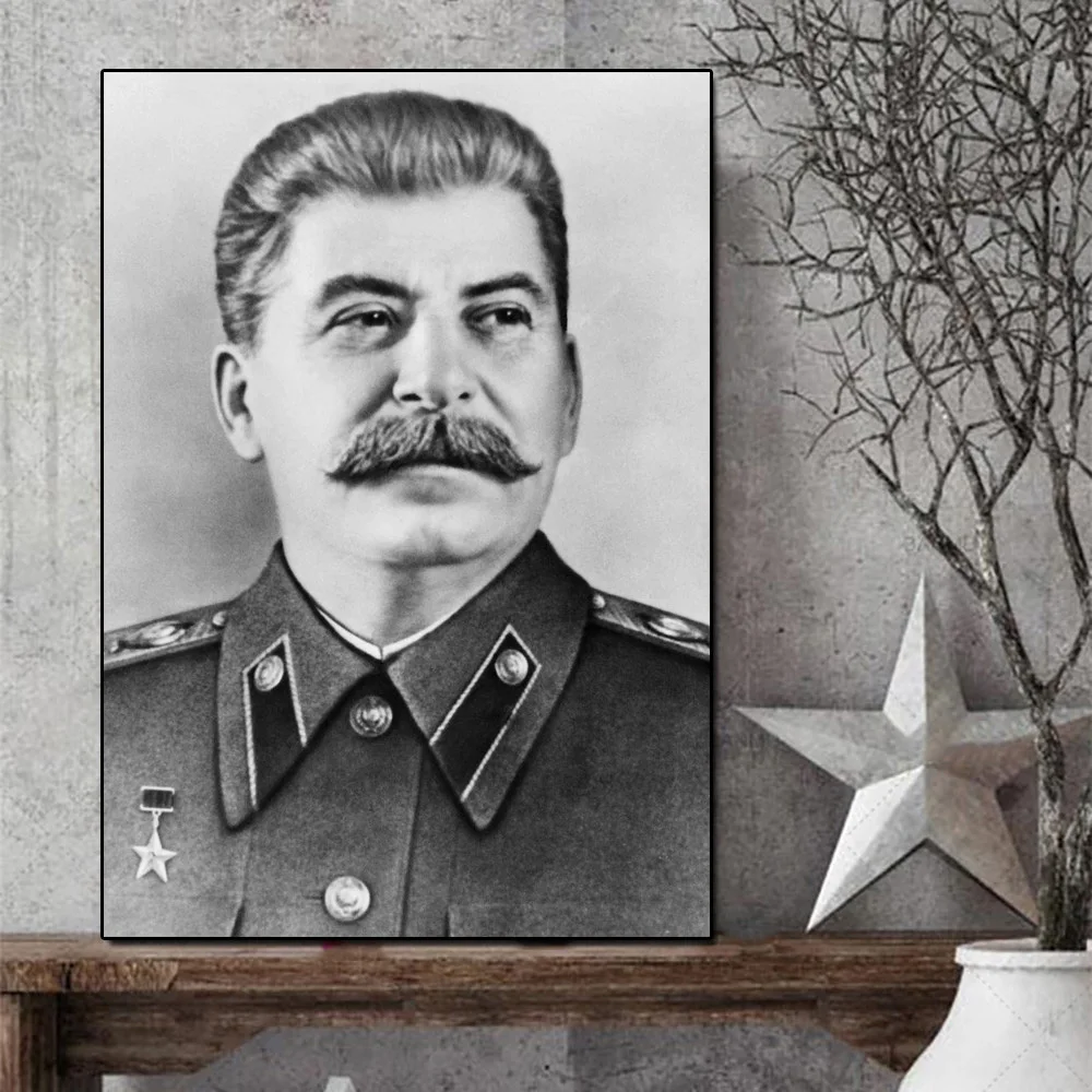 Портрет Сталина GX262 холст минималистичное искусство черно-белый плакат печать на