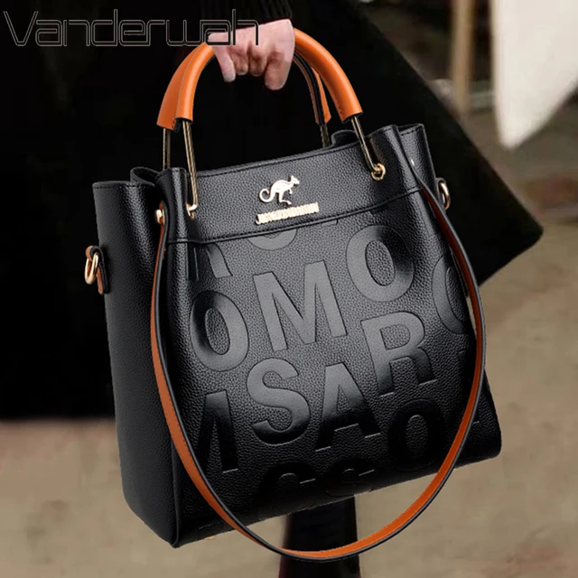 3 Layers Luxury Handbags Ladies Bags Designer Letters Women's PU Leather Hand Shopping Bags Female Shoulder Crossbody Sac A Main 1