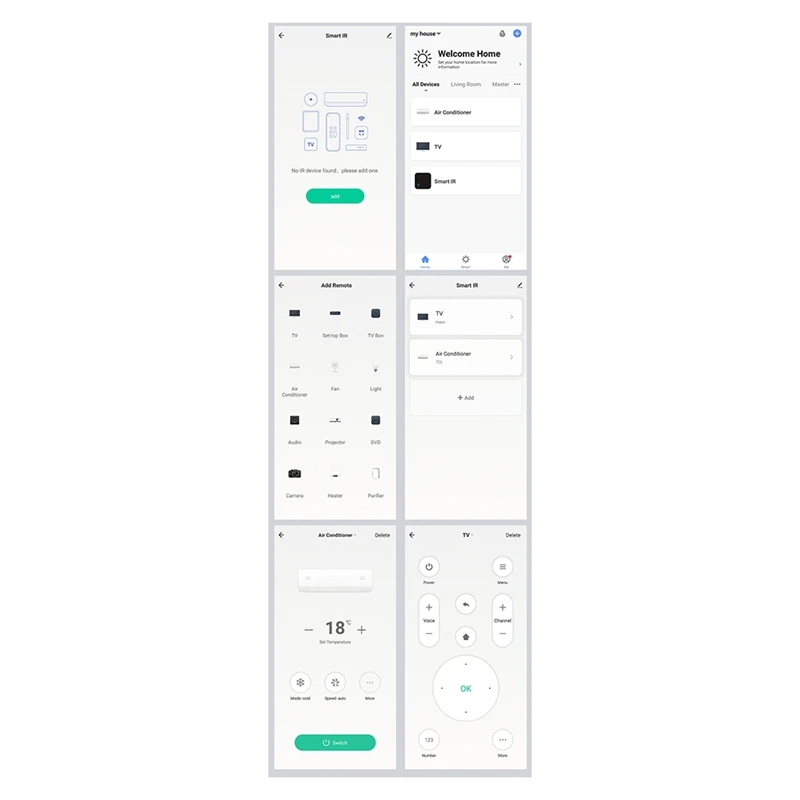 Tuya Smart Wi-Fi ИК-пульт дистанционного управления Умный дом для кондиционера ТВ DVD AUD AC