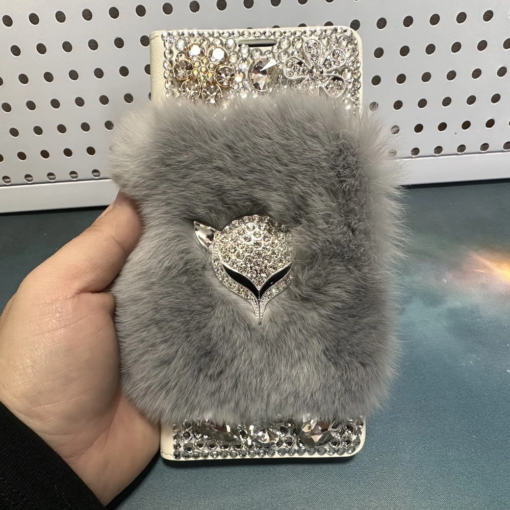 Кожаный чехол для телефона из кроличьего меха Samsung Galaxy A55 A54 A53 A52 A35 A34 A42 A32 A25 A24 A23 A22