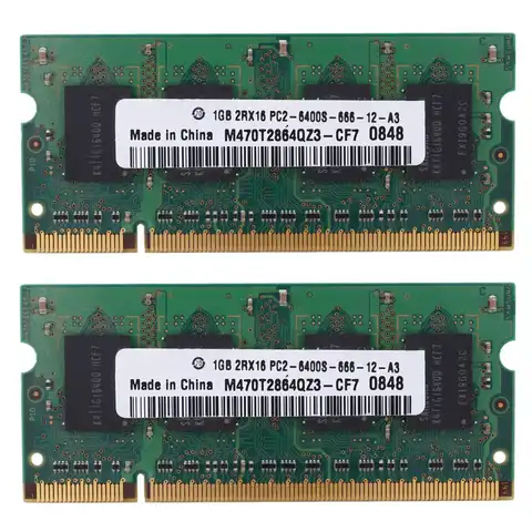 2 шт., оперативная память DDR2 для ноутбука, 1 Гб