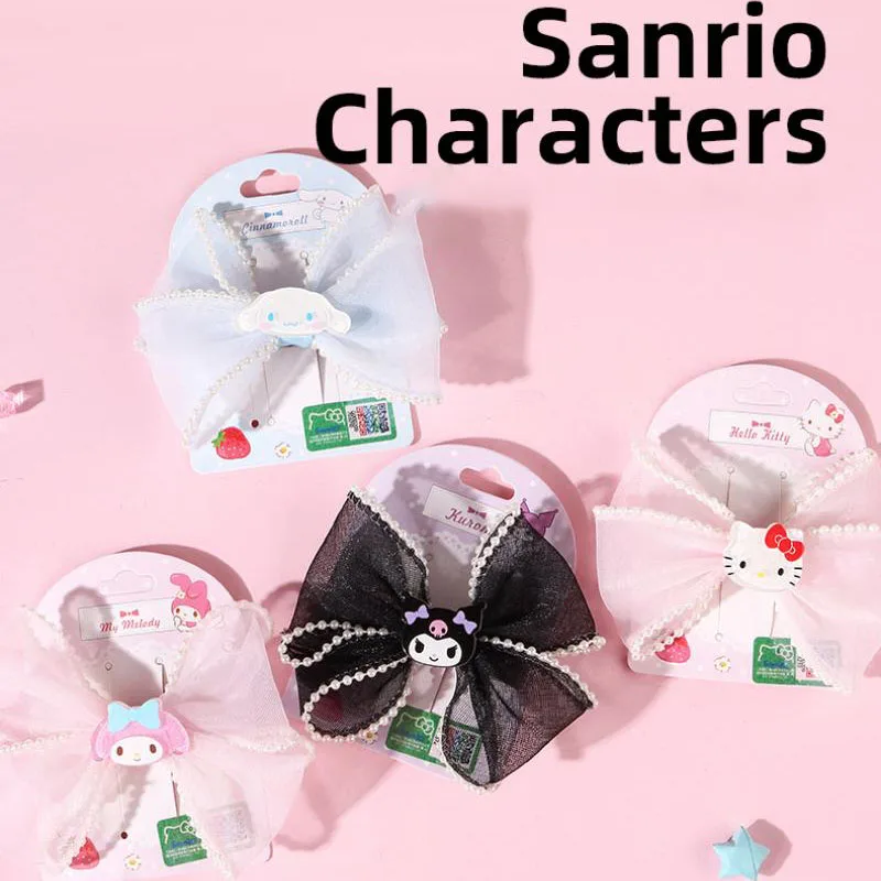 

Kawaii Sanrio Accessories Cartoon Cute Kuromi Cinnamoroll My Melody Hellokittys Card Issuance Hairpin Clip Decoration Girls Gift