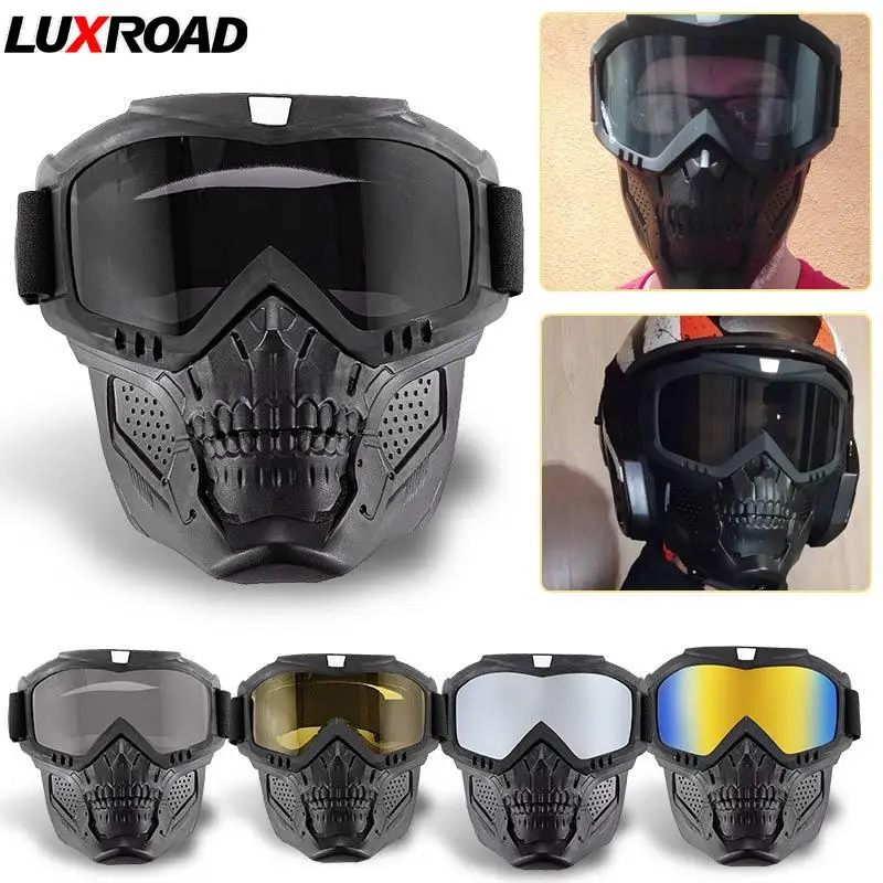 

Мотоциклетные очки гоночный шлем защитная маска для лица в стиле черепа Пять цветов для гонок езды на велосипеде катания на лыжах сноуборде