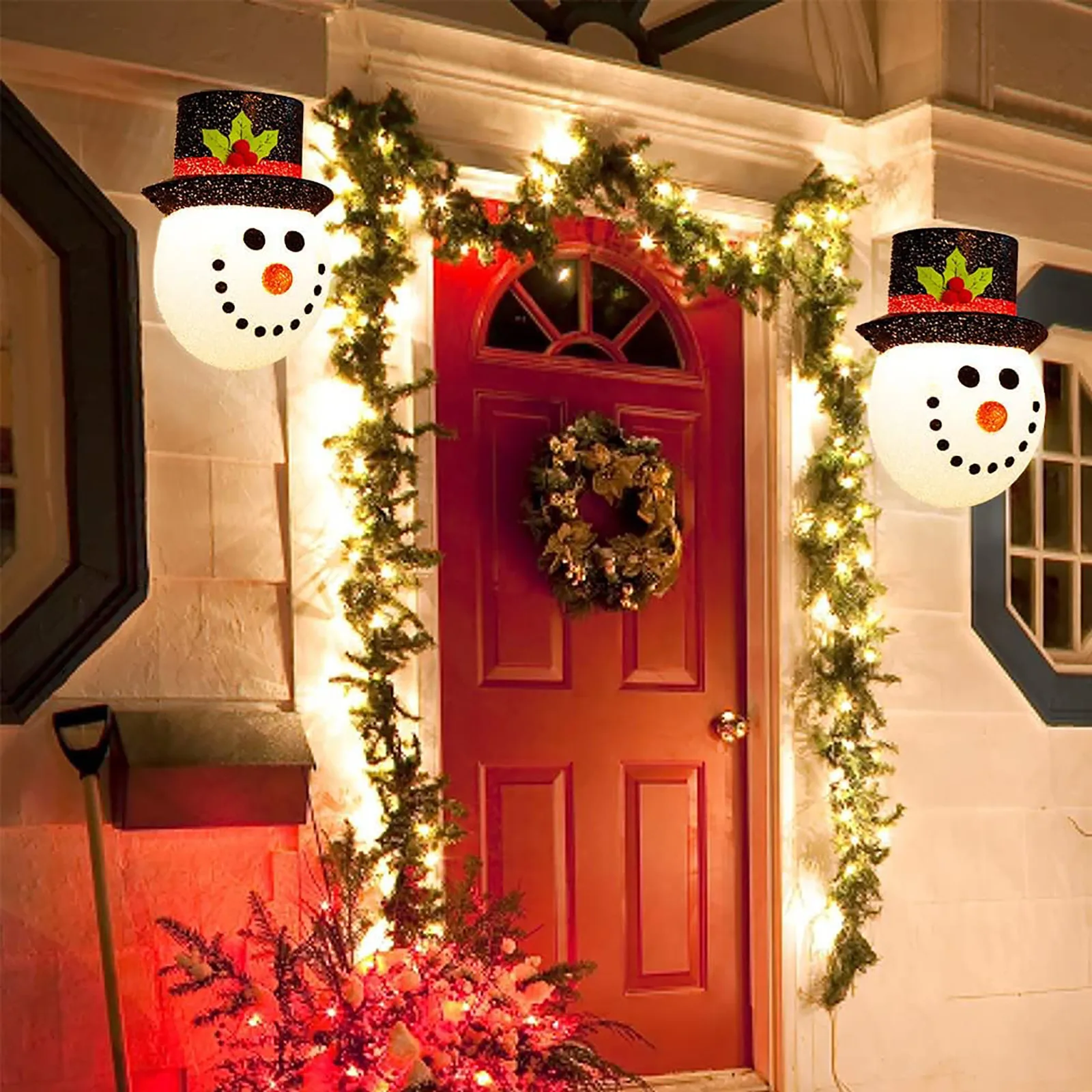 

Christmas Snowman Lampshade Hallway Lampshade Hanging Lamp Luminous Wall Lamp Home Decoration Rustic Christmas Decor