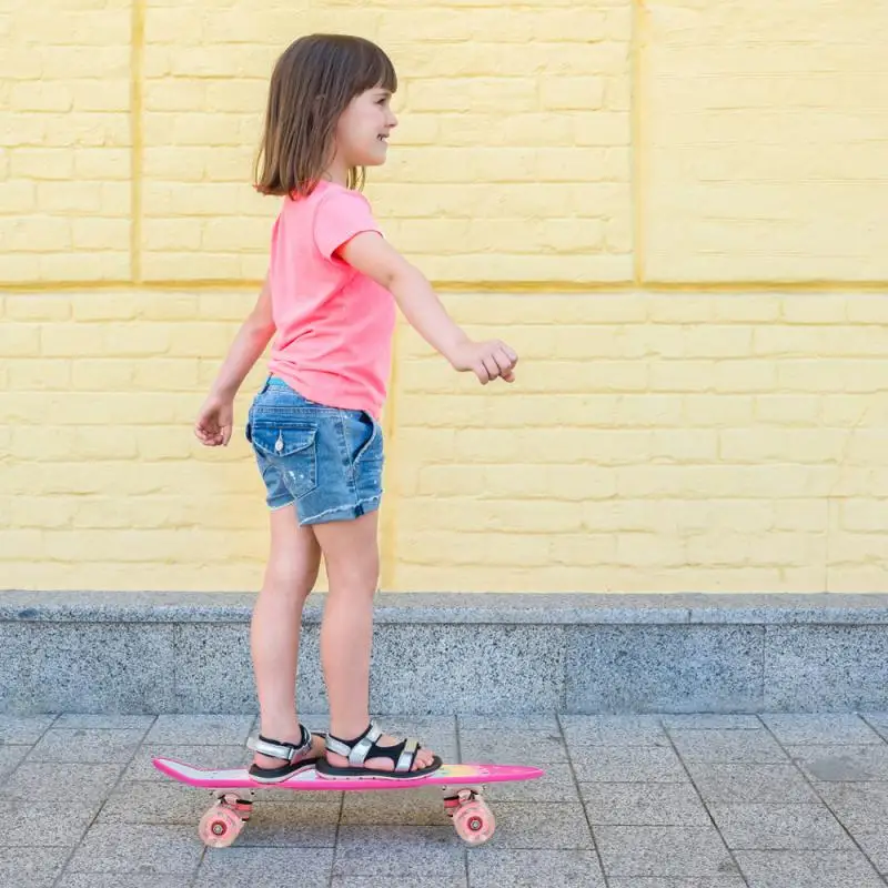 

Longboard Skateboard For Kid Children With 4 Wheels Beginner Maple Skate Board Cool Dancing Longboard Rocker Skateboard HWC