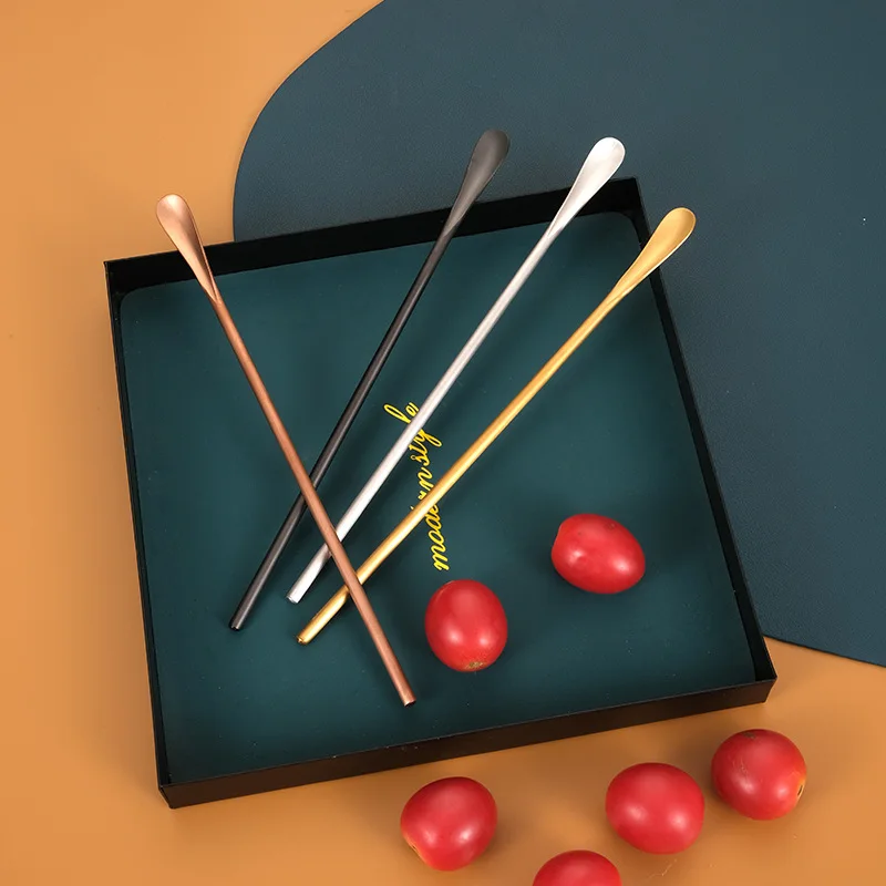 

1PC Kitchen Tableware Coffee Stirring Spoon Spoon Stainless Steel Teaspoons Long Handle Mixing Scoop Coffee Tea Drinking Tools