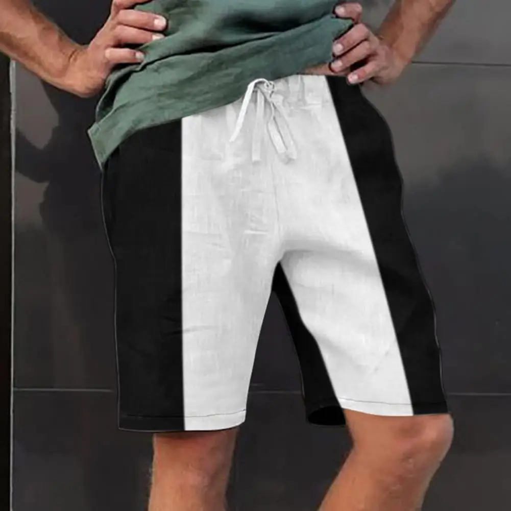 

Patchwork Handsome Relaxed Fit Contrast Color Shorts for Daily Wear