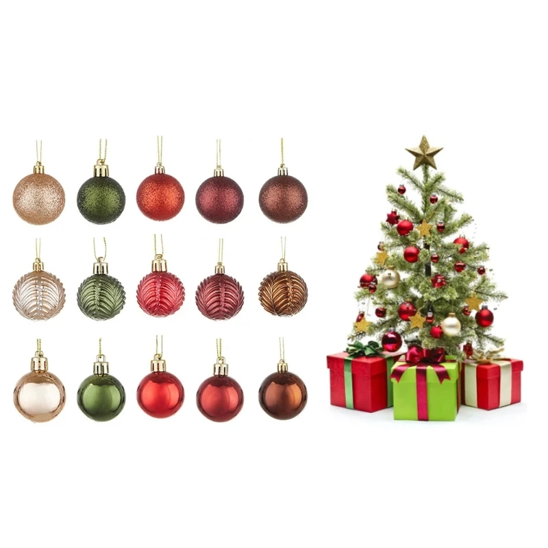 

Pack of 12pc 4/6cm Christmas Ball Ornaments for DIY Tree Decoration Hanging Pendant Decor Festive Party Holiday Supplies