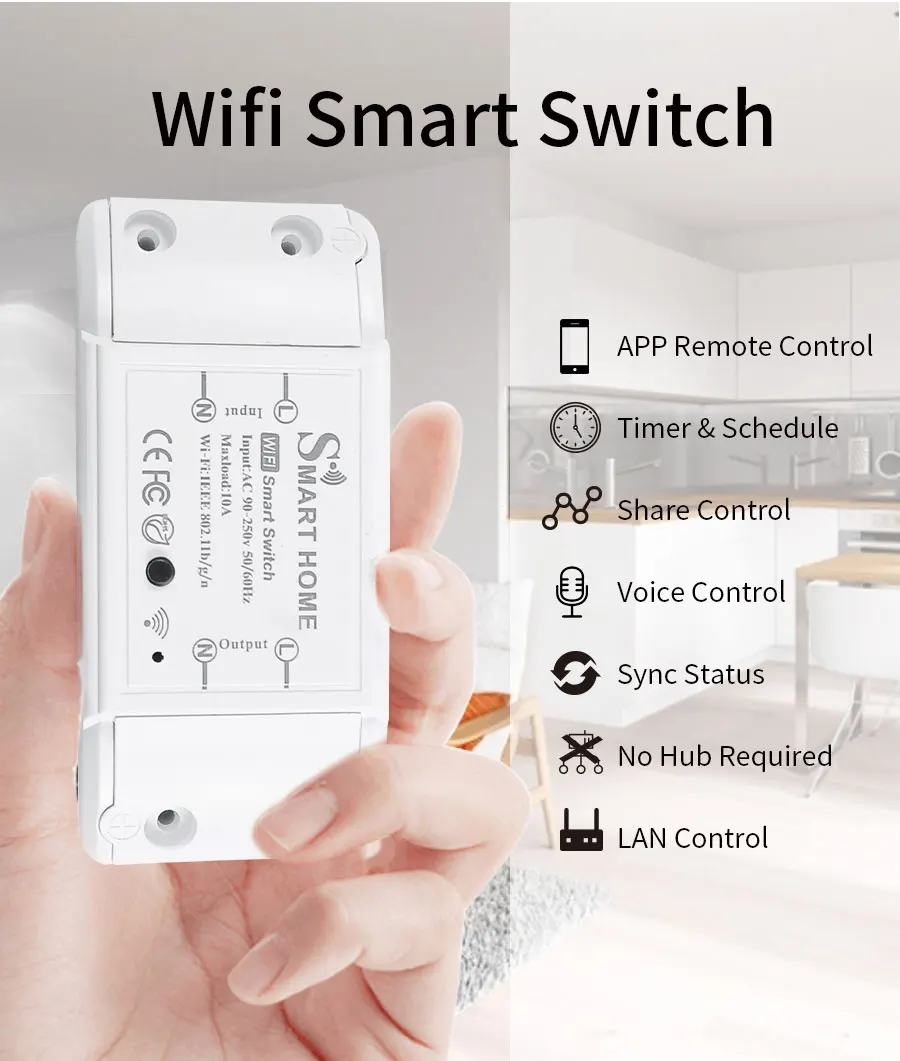 New DIY Smart Wireless Remote Switch Socket Smart Home Automation Remote Control Switch Relay Smart Life/Tuya with Alexa Google 