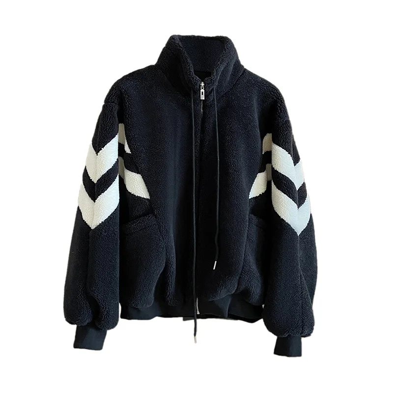 Куртка женская из овечьей шерсти свободная утепленная Флисовая теплая хлопковая