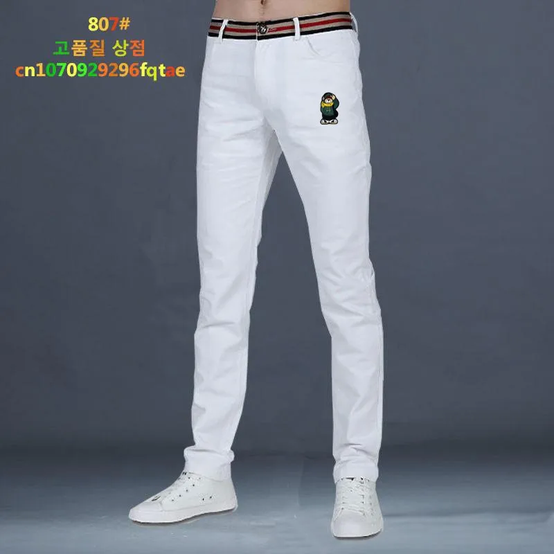 

Embroidered men's Spring and Autumn New High Quality Pants with Waist Stripe Pants Men's Casual Sports Straight Leg Pants