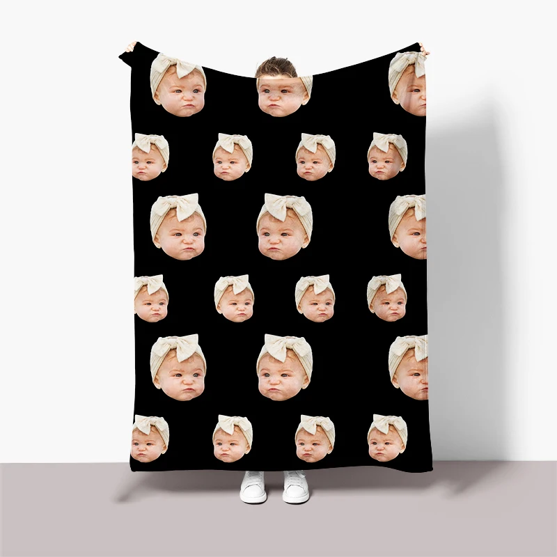 Забавный черный фон для фотосъемки с изображением лица индивидуальное одеяло