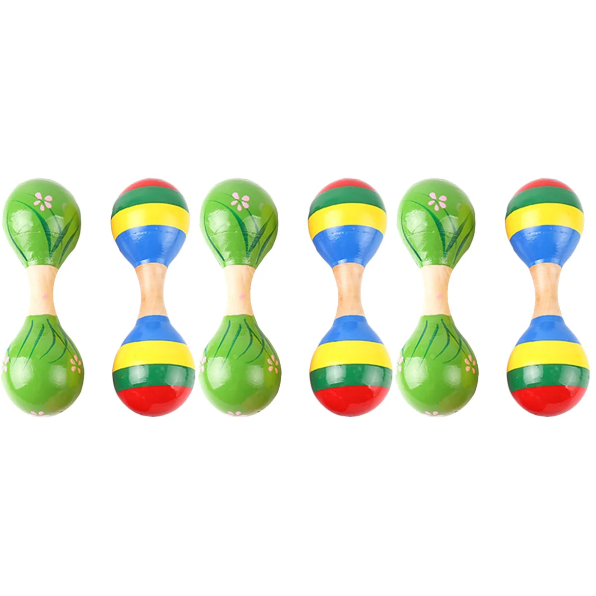 

6 pcs Kids Maracas Musical Enlightenment Kids Instrument Wood Maracas Noise Maker Musical Educational