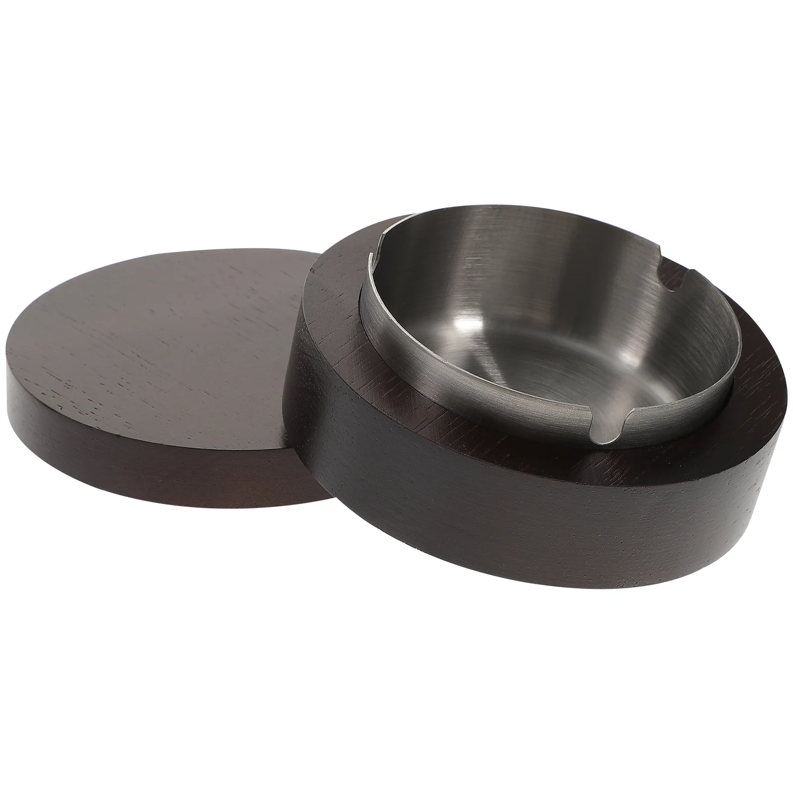 

Ashtray Wooden Lid Cigar Windproof Tabletop Rustic Decoration Retro Ashtrays Portable Metal Liner