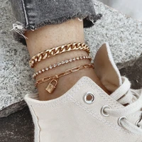 summer beach gold color chain anklets for women girls punk hiphop animal snake ankle bracelets barefoot on leg jewelry gifts