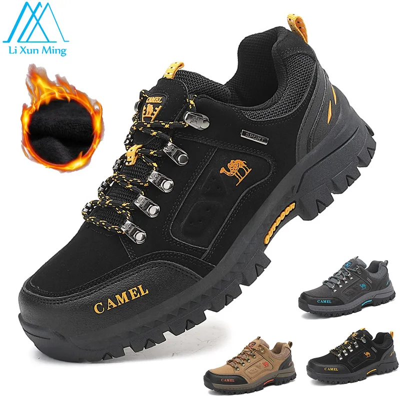 Men's Hiking Shoes Fleece To Keep Warm In Winter Outdoor Mountaineering Wear-resistant Men Walking Hunting Tactical Sneakers