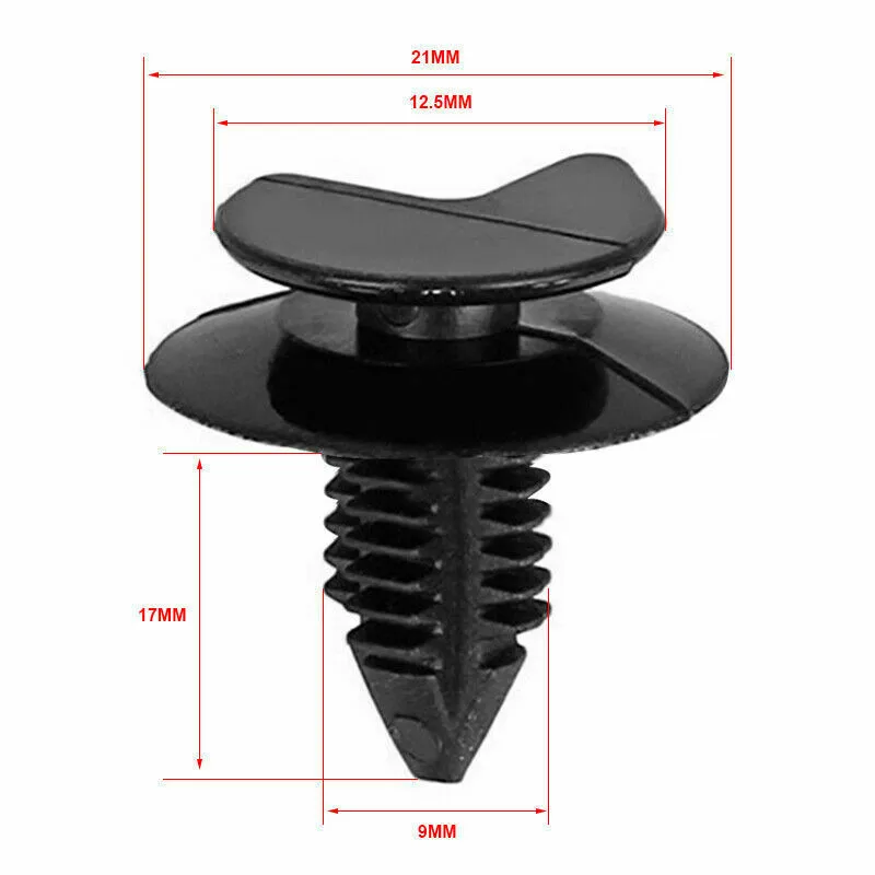 

For Transporter T4 90-03 T5 03-16 Clip Lining Panel Parts Universal 100pcs Accessory Black Board Carpet Fixing