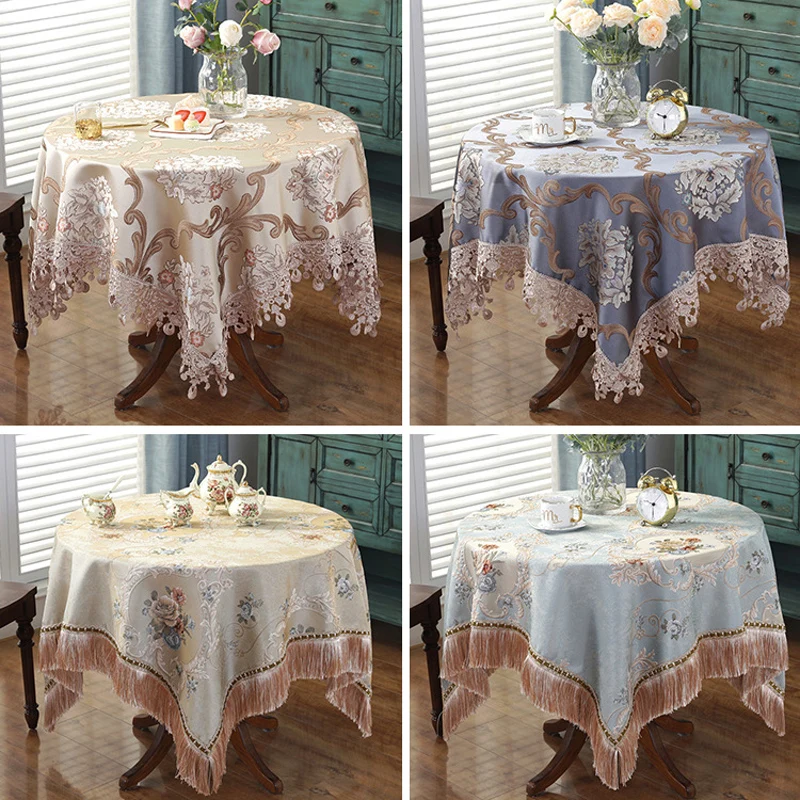 

Скатерть из синели в европейском стиле, плотная прямоугольная скатерть, жаккардовая Пылезащитная скатерть с кисточками для обеденного стола