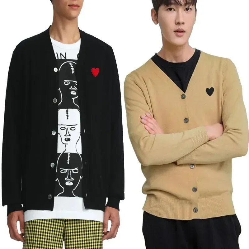 

Men Cardigan Heart Eye Embroidered Cotton V-Neck Single Breasted Long Sleeves Spring Autumn Straight Casual Sweater Coupon & Dis