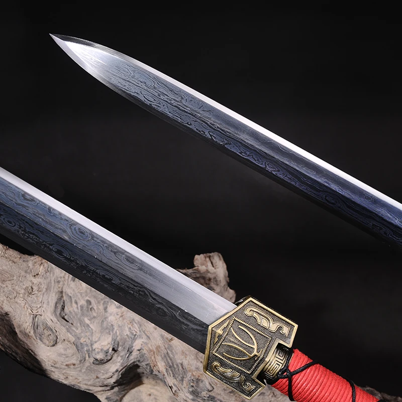 Китайский меч лезвие с двойными краями полностью острые складные стальные