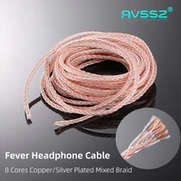 3 5mm 4 4mm headphone signal cable hifi audio line 8 strand braided 6n single crystal copper fever diy headset connector cable