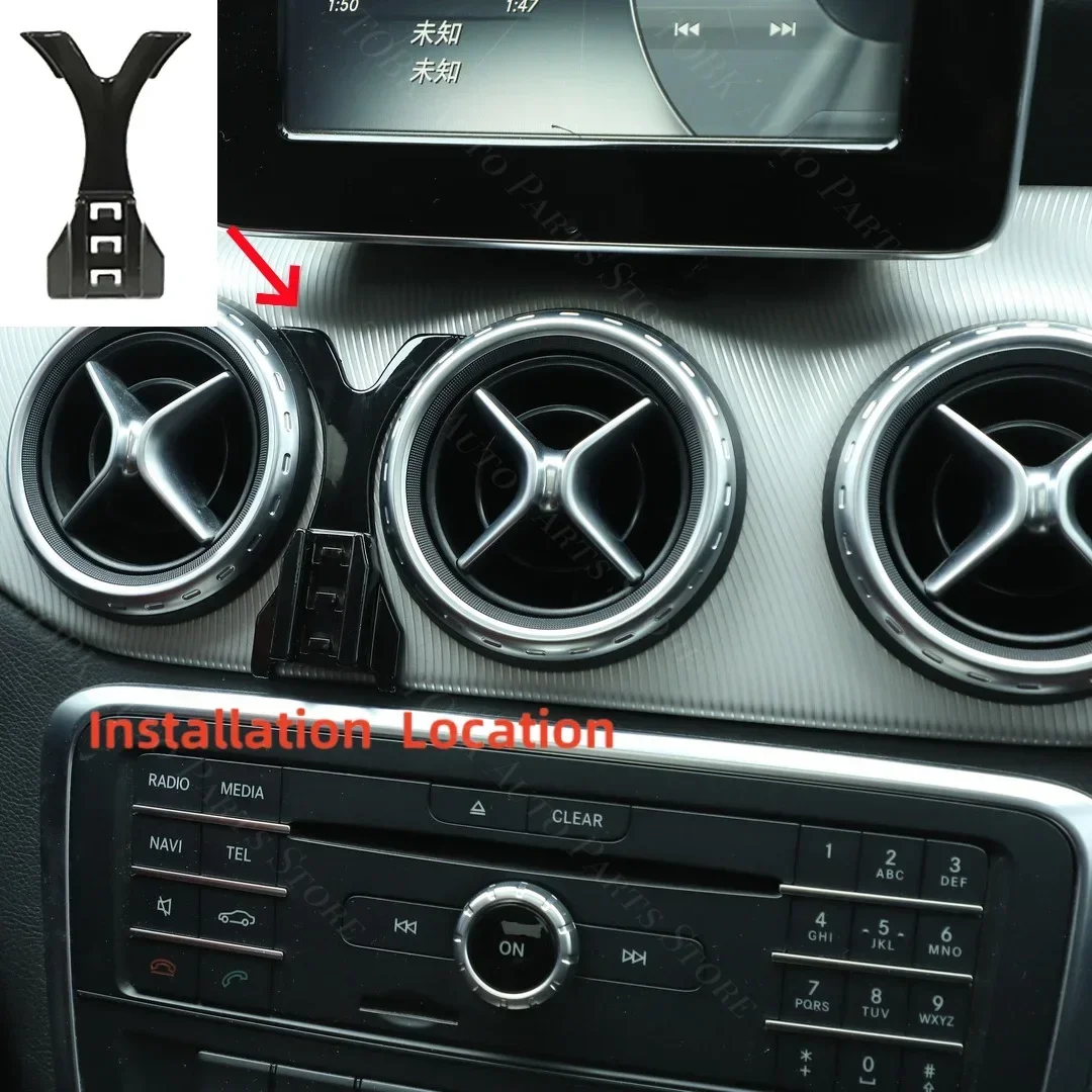 Фото Для Mercedes Benz CLA 200 2013-2019 автомобильный держатель для телефона вращающийся на 360 градусов силиконовый нескользящий 15 Вт беспроводная зарядка автомобильные аксессуары №2