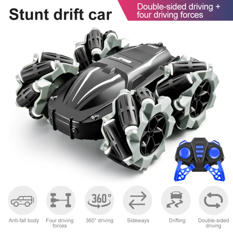 

New 1:24 RC Car 4WD 2.4G Radio Remote Control Cars Tumbling Stunt 360° Rotating Light Drifting Double-sided Car Toys for Chidren