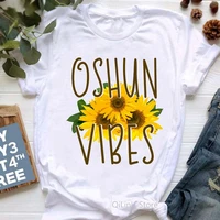the african goddess oshun vibes sunflower print graphic t shirts summer 2022 melanin queen black girl magic t shirt lovely top