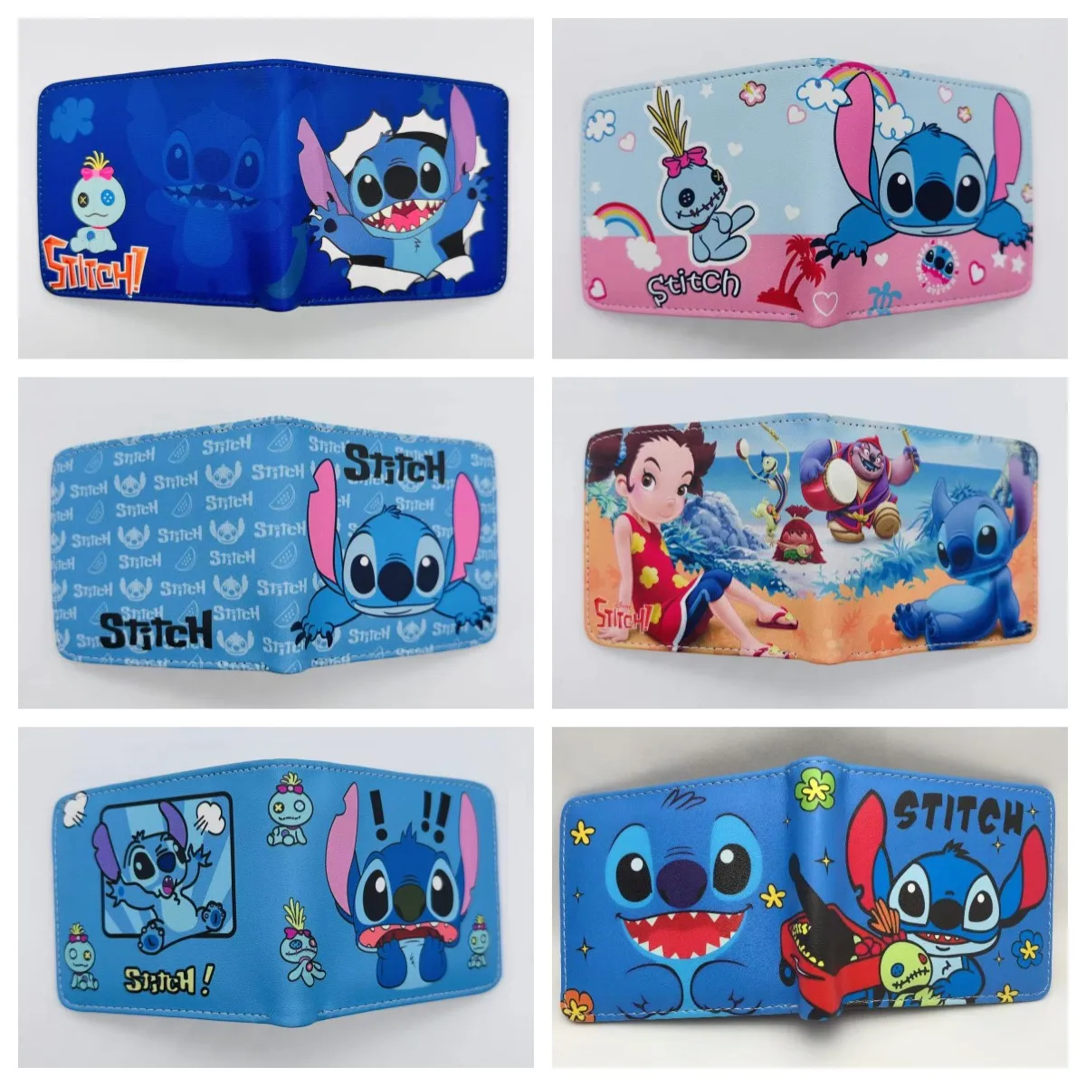 

Cute Cartoon Stitch Printing Teen Student Wallet Male and Female PU Leather Students Short Korean Version Purses
