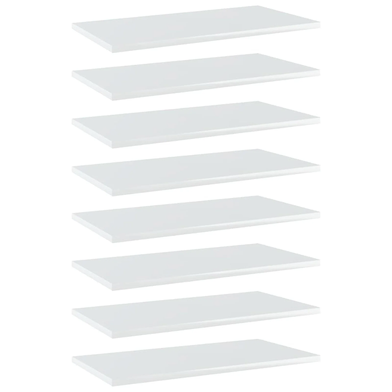 

Bookshelf Boards 8 pcs High Gloss White 23.6"x11.8"x0.6" Chipboard