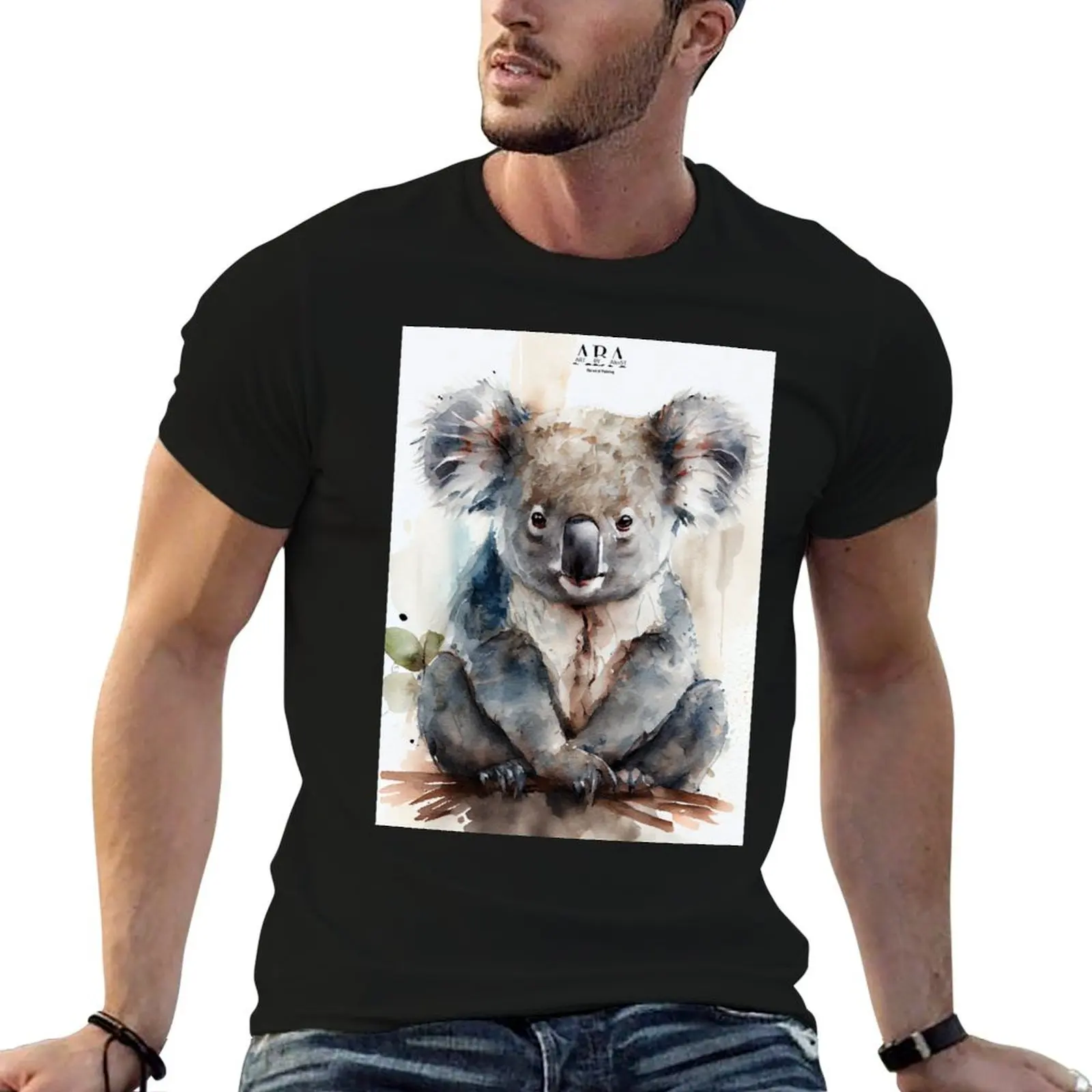 Австралийские terrestrial mammals Koala-футболка с акварельными красками футболки аниме