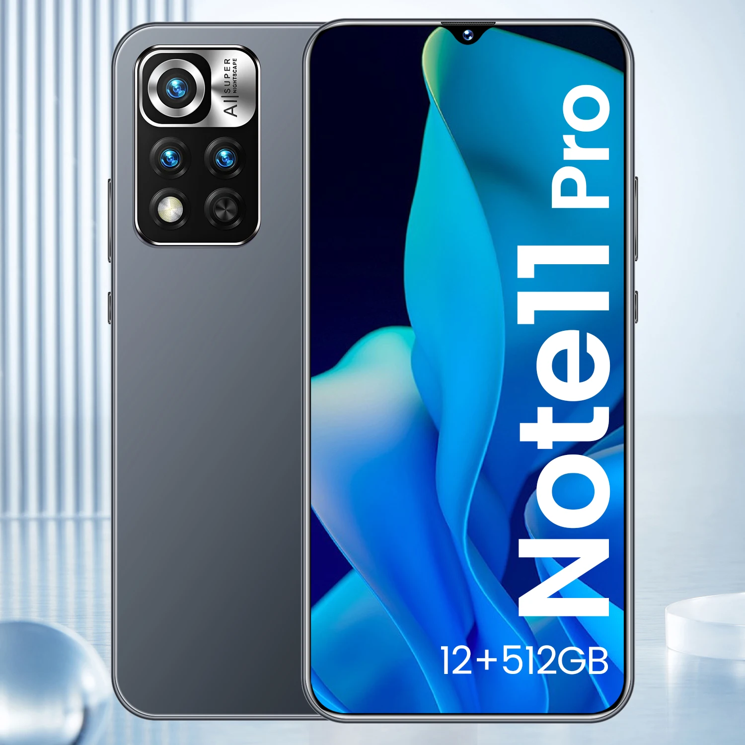 Новинка 2022 телефон Φ Note11 Pro с Android 6 7 дюйма 12 Гб + 512 ГБ сотовый 6800 мАч