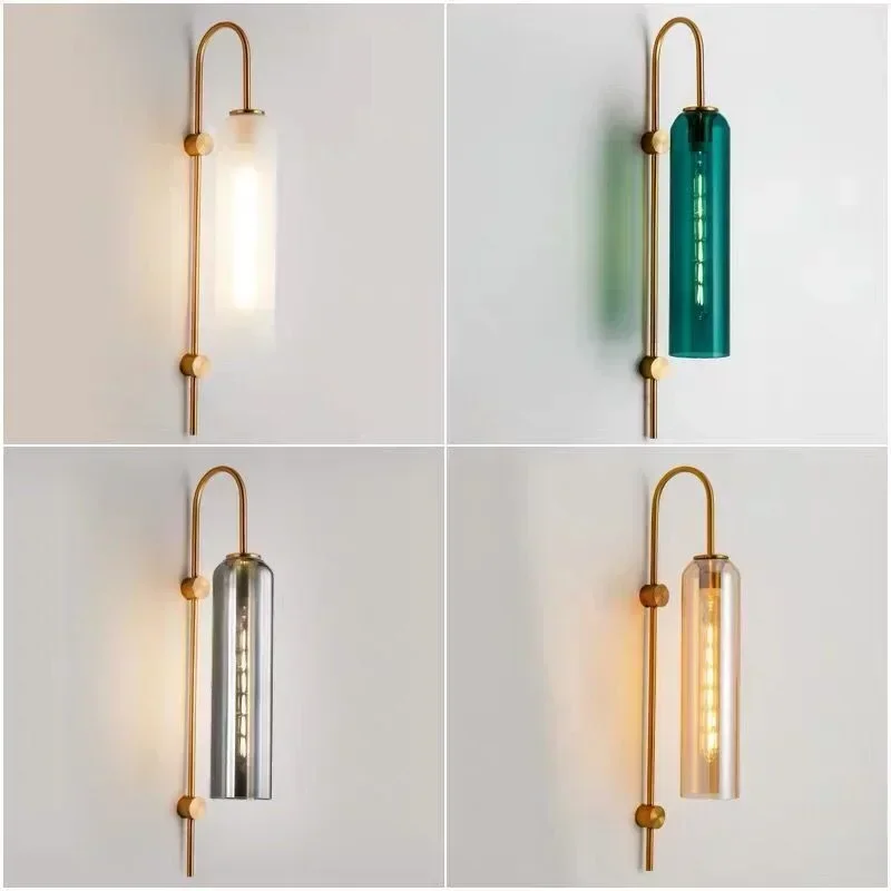 Стеклянный настенный светильник бра декор для спальни прикроватной тумбочки