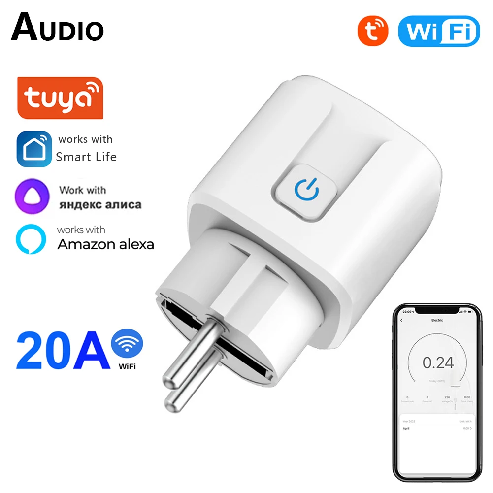 

Умная розетка с поддержкой Wi-Fi и таймером, 20 А